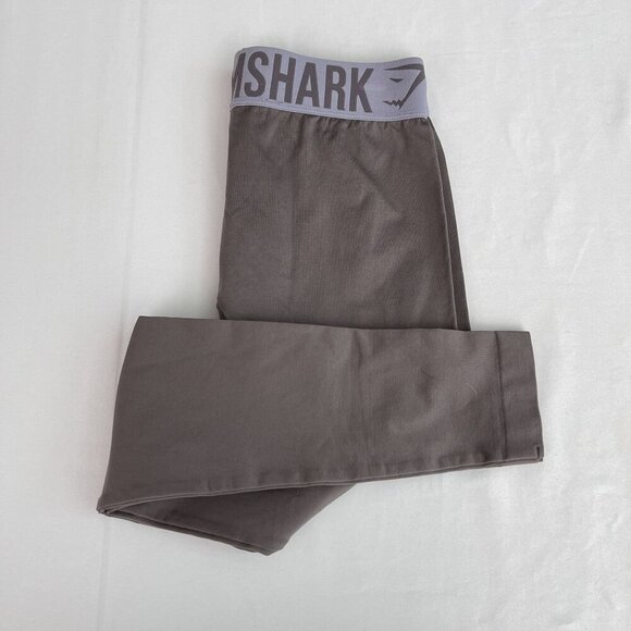 Gymshark High-Waisted Seamless Pull-On Stretch Skinny Leggings Gray Womens XS - Picture 3 of 11